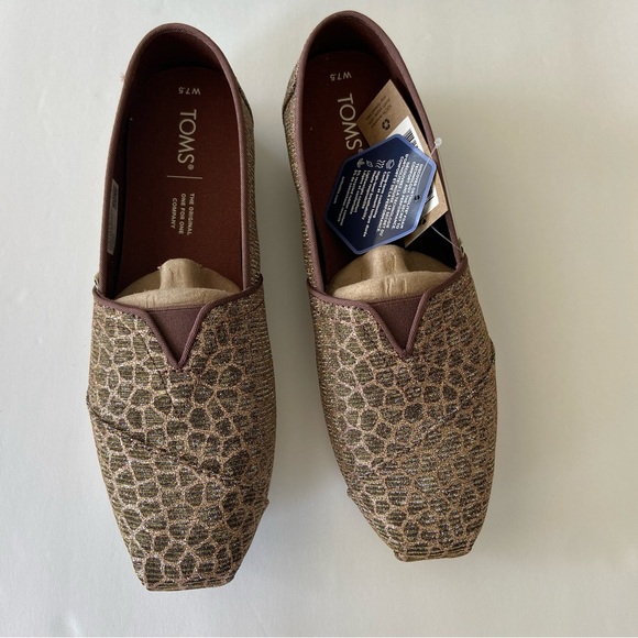 Toms Shoes - Toms Women’s Alpargata Bronze Animal Print Glitter Shoes 7.5 - NWT